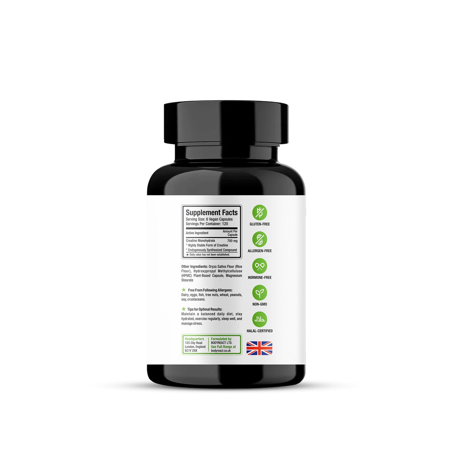 Creatine Monohydrate – Muscle Strength, ATP & Recovery Support (120 Capsules)