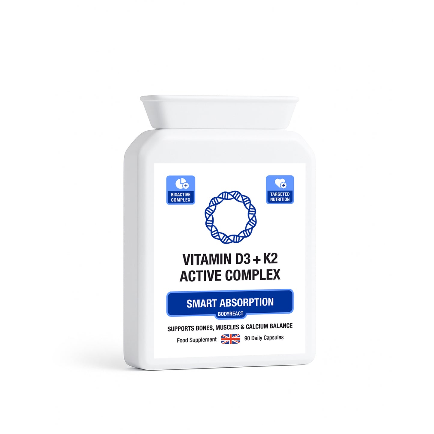 Vitamin D3 + K2 Synergy – High-Potency Bone, Immunity & Calcium Uptake Support (90 Capsules)