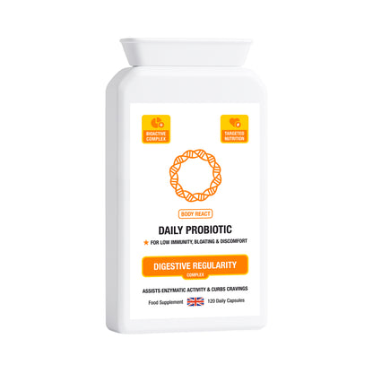 Daily Probiotic Complex – 6-Strain Gut Support with FOS Prebiotic for Bloating, Immunity & Digestive Balance (120 Capsules)