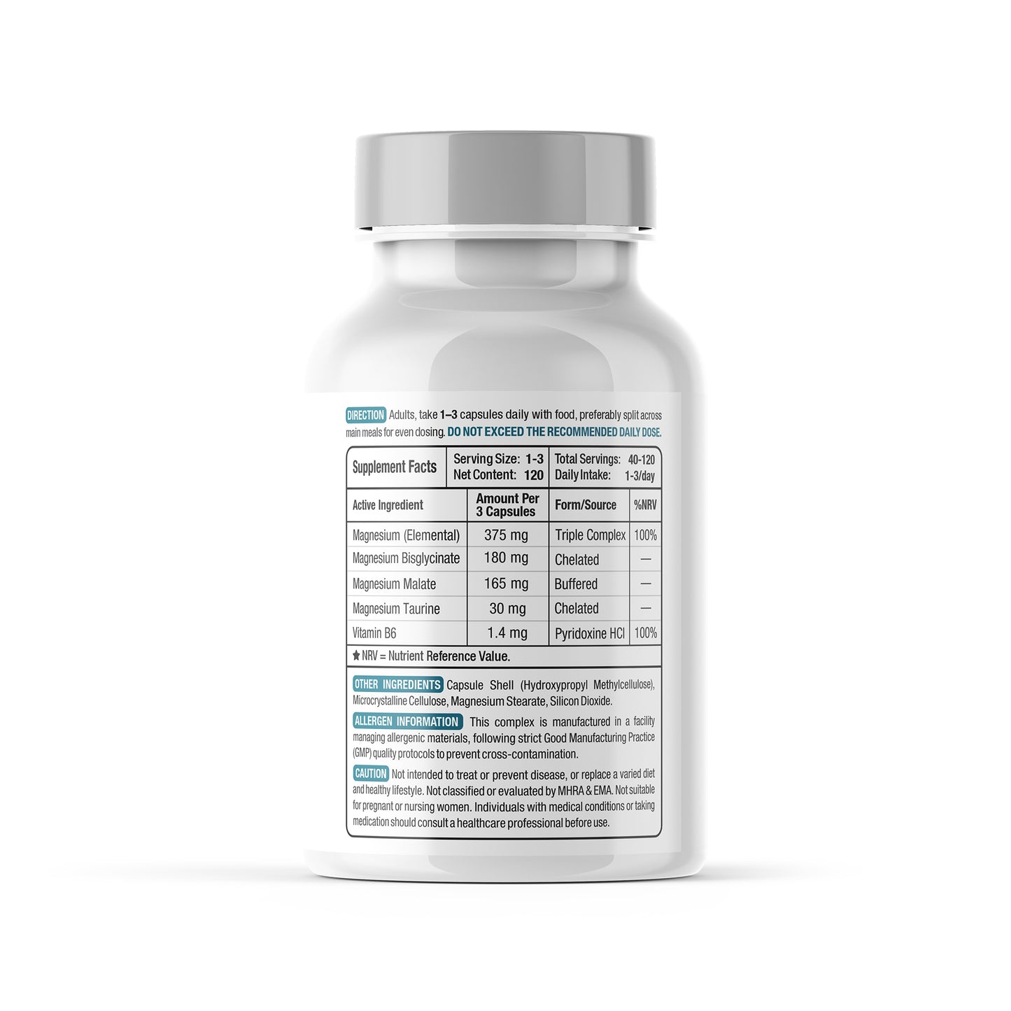 Magnesium Bioactive Complex – Fatigue, Stress & Mood Support (120 Capsules)
