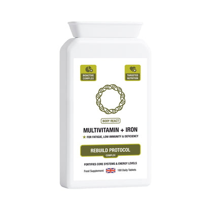 Multivitamin + Iron Complex – Daily Immune & Energy Support with B Vitamins, Iron, & Antioxidants (180 Tablets)