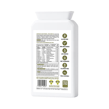 Multivitamin + Iron Complex – Daily Immune & Energy Support with B Vitamins, Iron, & Antioxidants (180 Tablets)