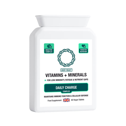 Vitamins + Minerals Complex – 26 Essential Nutrients for Immunity, Energy & Nutrient Gaps (60 Vegan Tablets)